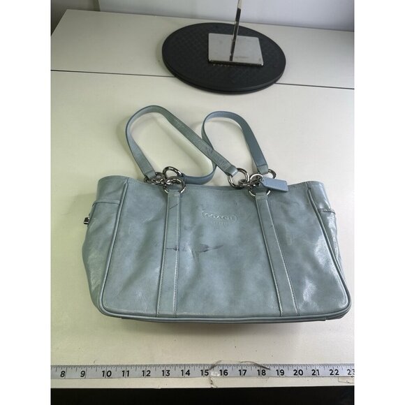 Coach Purse Gallery Eastwest  Tote B0973-F12839 Classic Beauty Chambray Blue - Picture 11 of 11